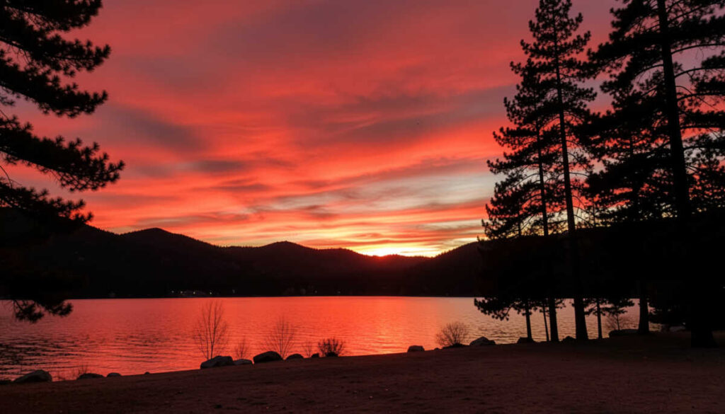 Lakeside Sunsets in California